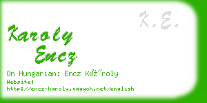 karoly encz business card